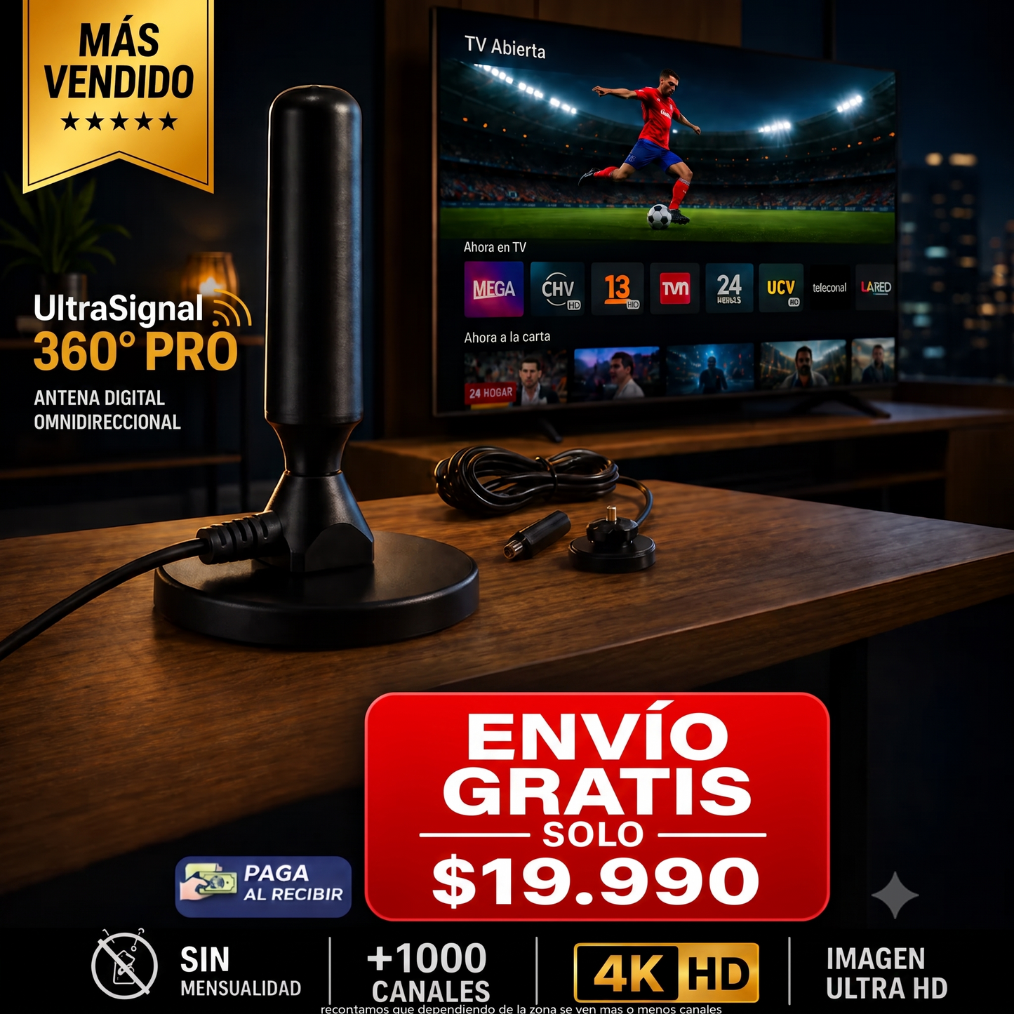 Antena HD +3000 Canales HD sin pagar mensualidades