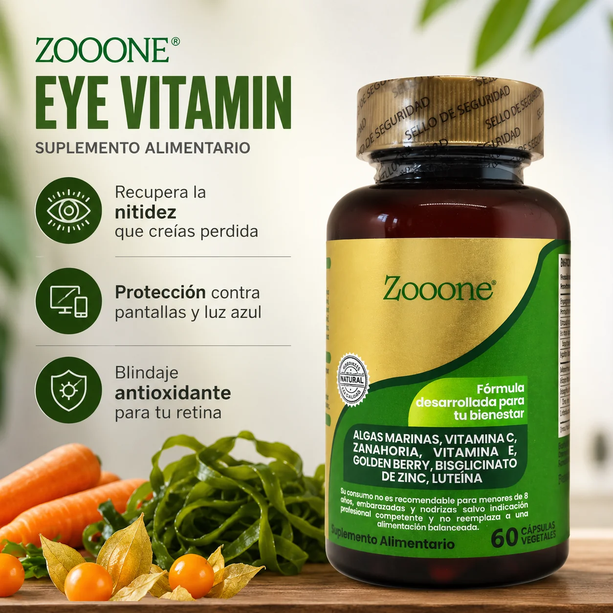 Zooone Eye Vitamin – Nutrición ocular para tu bienestar visual 100% Natural