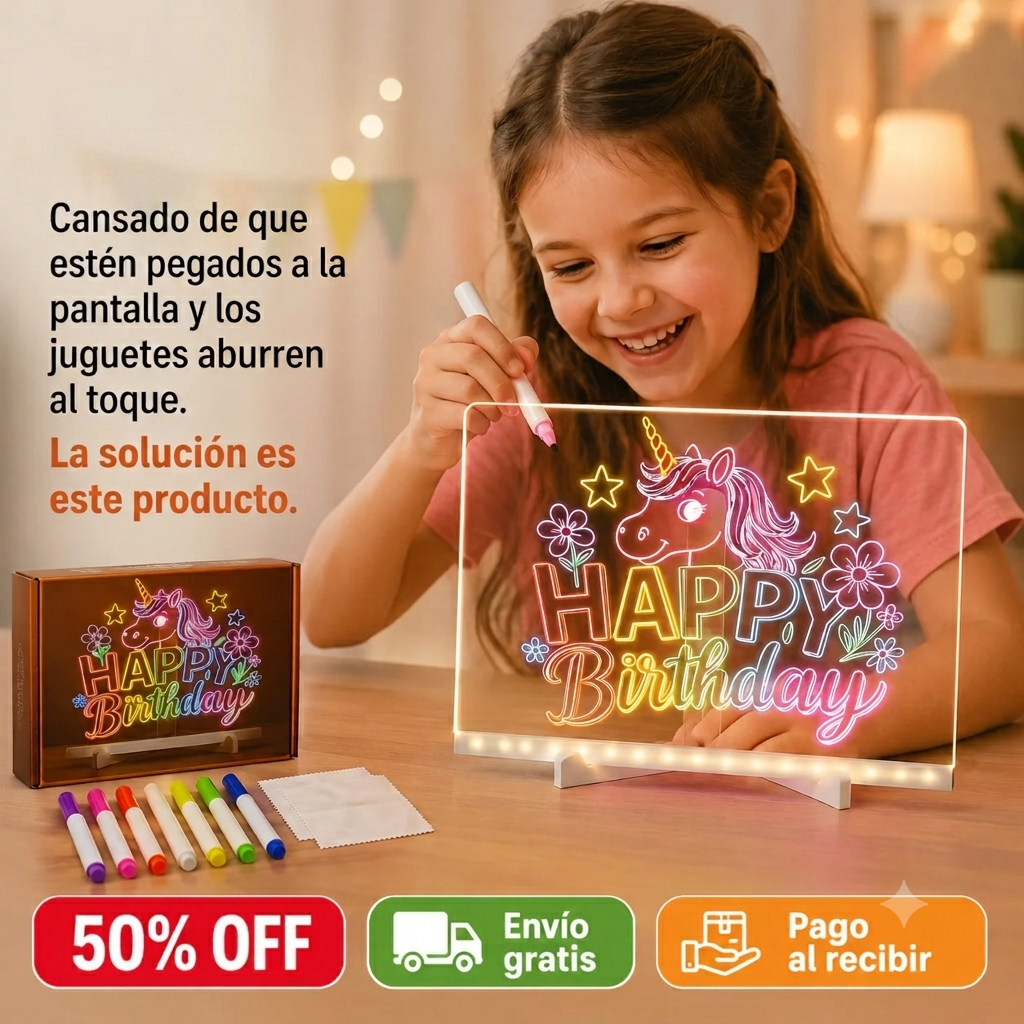 Pizarra Magica 20cm X 30cm Luz Led usb