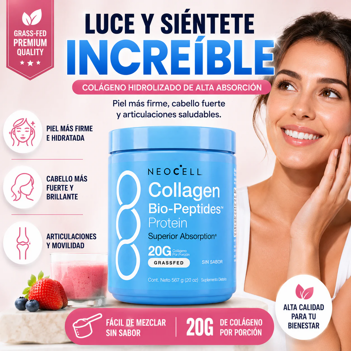 Neocell Colageno - Fortalece tu piel, cabello y uñas con cada porción