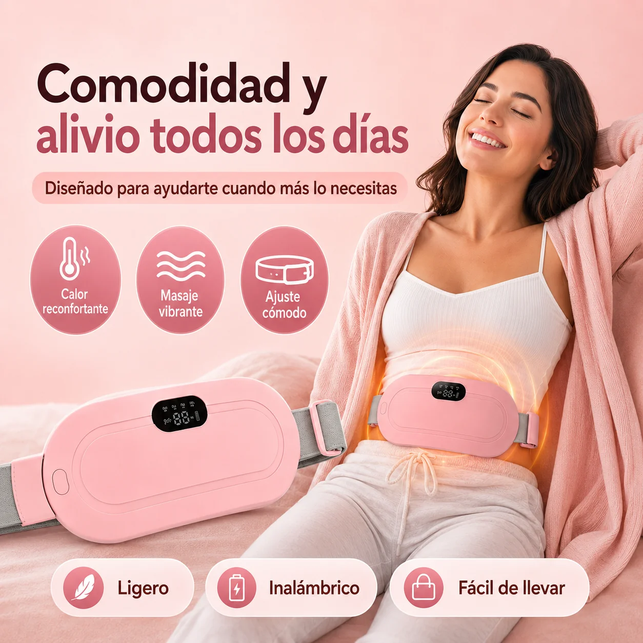 Cinturón Térmico Menstrual – Calor y Masaje para Aliviar el Malestar y los Cólicos