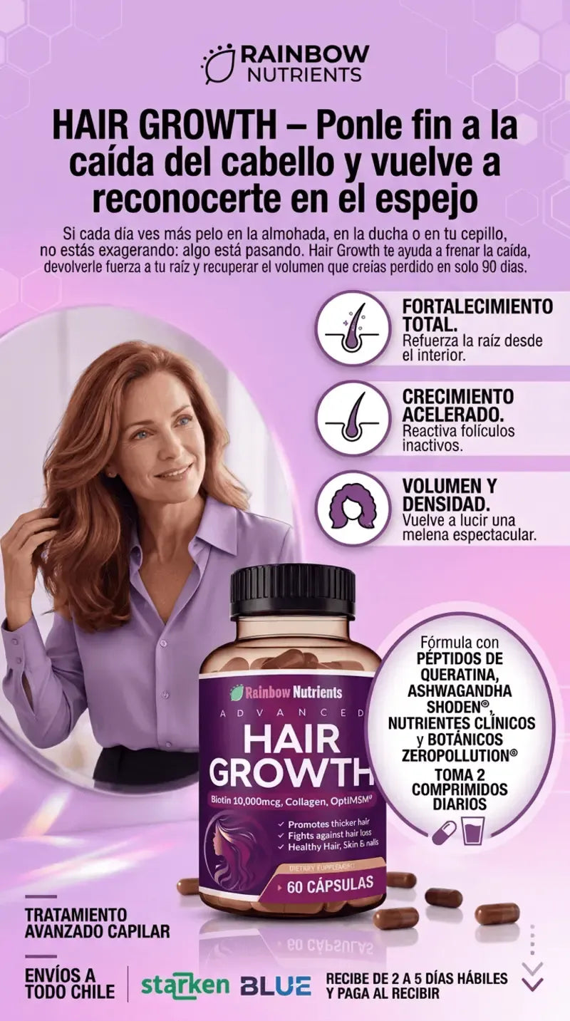HAIR GROWTH - TRATAMIENTO PARA FRENAR LA CAIDA DEL CABELLO Y RECUPERAR UN VOLUMEN PREMIUM