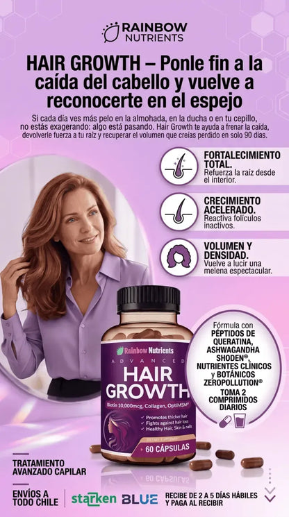 HAIR GROWTH - TRATAMIENTO PARA FRENAR LA CAIDA DEL CABELLO Y RECUPERAR UN VOLUMEN PREMIUM